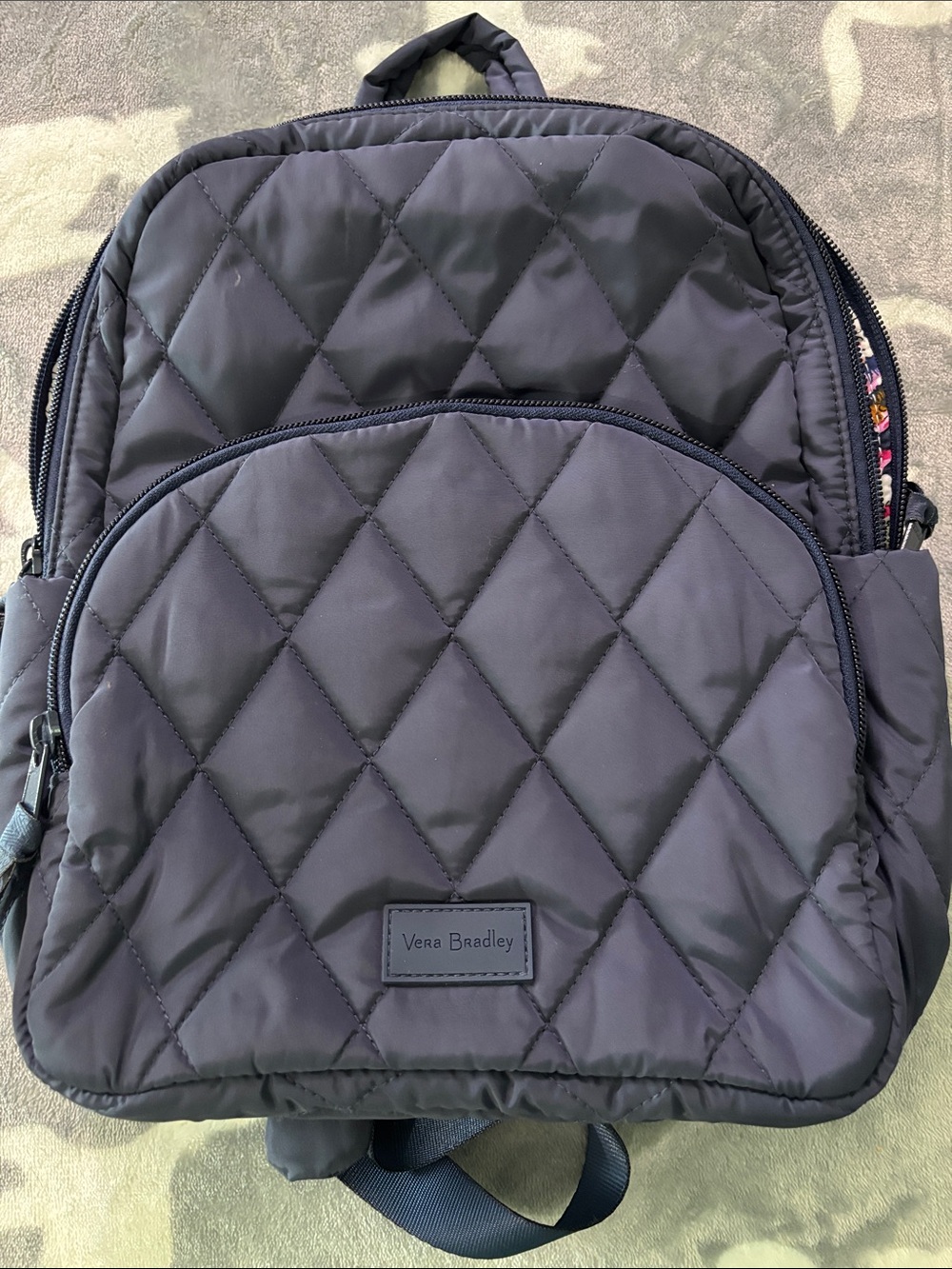 Vera Bradley Quilted Navy Blue MINI Backpack